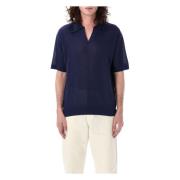 Navy Boxy Polo Strikkevarer Ss24