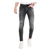 Herre Slim Fit Jeans med Malingssprut - 1069