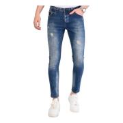 Slim Fit jeans med slitt effekt - 1068