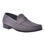 Loafer in grey perforated nubuck
