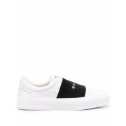 Hvite Sneakers Elastisk Stropp Casual Stil