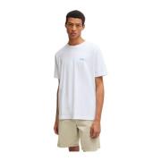 Hvit Bomull Jersey T-skjorte med Trykk