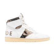 Vintage High-Top Snake Print Skinn Sneakers