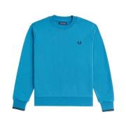 Blå Crew-neck Sweatshirt Bomullsblanding