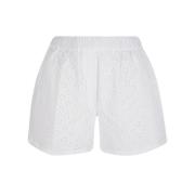 Beige Broderte Shorts