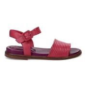 Fuchsia Lær Sandaler