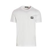 Hvit Bomull T-skjorte med Sølv Logo