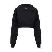 Svart Bomull Crop Sweater Aw23