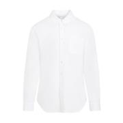 Hvit Bomullsskjorte Button-Down Krage