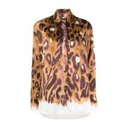 Leopardmønstret Viskose Skjorte