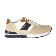 Beige Polyester Sneakers for Menn