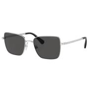 Stilige solbriller i sølv/mørk grå