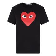 Svart T-skjorte med hjertetrykk