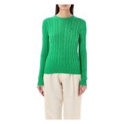 Grønn Cable-Knit Crewneck Sweater
