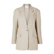 Linen Fitted Blazer - Humus