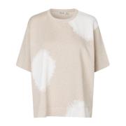 Trykt Oversize T-skjorte Beige Melange