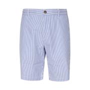 Blå Bomull Bermuda Shorts med Lomme