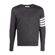 Grå 4-Bar Crew-Neck Jumper