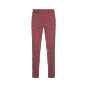 Røde bomull-lyocell bukser med midtrise