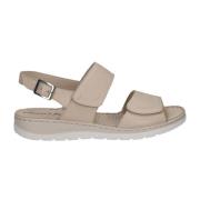 Beige Casual Open Flate Sandaler