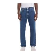 Blå Straight Fit Jeans