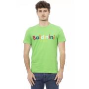 Grønn Bomull T-skjorte med Fronttrykk