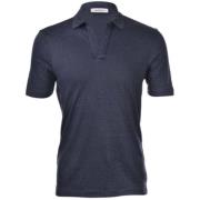 Marine Gran Sasso Linen Skipper Polo Short Sleeve T-Shirt