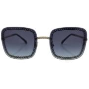 Vintage Firkantet Solbriller med Kjededetalj
