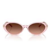 Ovale solbriller med rosa gradient linse