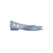 Blå Denim Edelsten Ballerina Flats