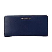 Navy Pebbled Leather Continental Clutch Wallet