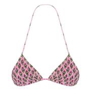 Rosa Blomster Triangel Bikini Topp