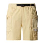 Beige Belte Bermuda Shorts