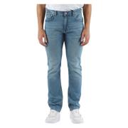 Denim Jeans Straight Fit Fem Lommer