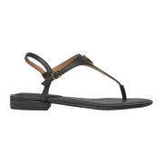 Sort skinn Ellington sandaler logo