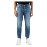 Slim Ankel Lengde Jeans med 5 Lommer