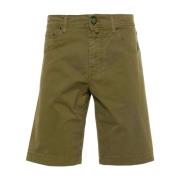 Grønn Oliven Bomull Bermuda Shorts