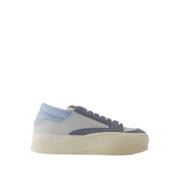 Hvite Lave Skinn Sneakers