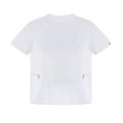 Hvit Jersey T-skjorte med Strammet Midje