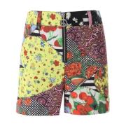 Patchwork Print Shorts