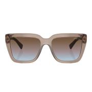 Brune Transparente Solbriller med Krystall Logo