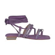 Gresk Stil Knotted Leg Sandal