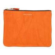 Oransje Washed Zip Pouch Håndveske