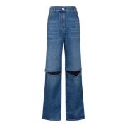 Cut Out Denim Jeans Blå