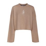 Beige Kort Jumper med Logo