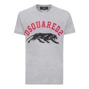 Grå T-skjorter og Polos med Dsquared Panther Logo