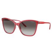 Rød Oversized Solbriller med Gradient Linser