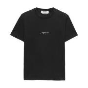 Svart Logo Print Crew Neck T-skjorte