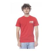 Rød Logo Print Bomull T-skjorte
