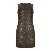 Leopard Jacquard Shift Kjole